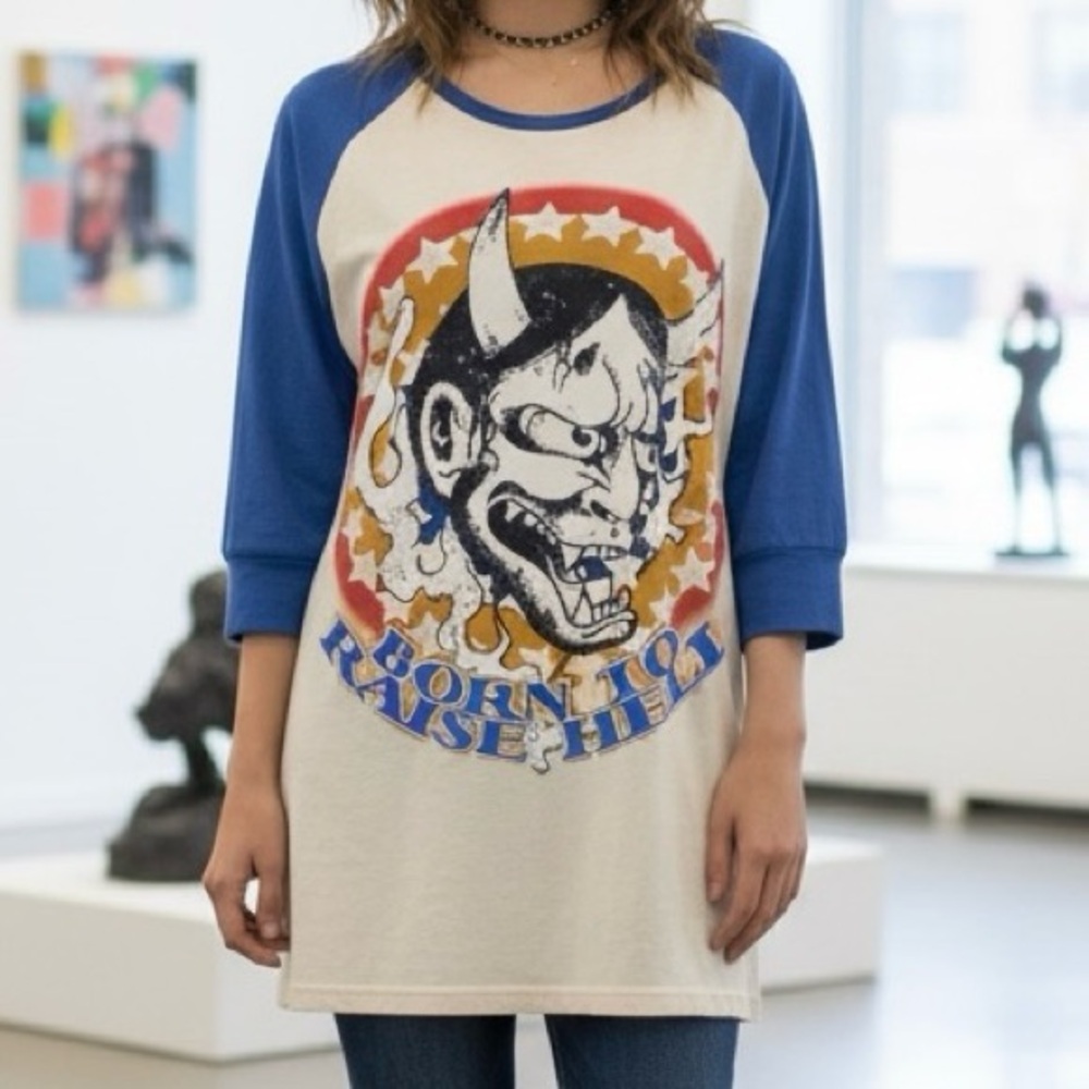 Y2k Ed hardy crystal graphic tee